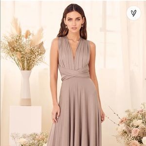 Taupe wrap maxi dress
